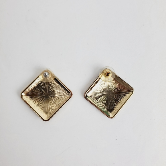 Vtg 1980 Black Gold Rhinestone Earrings BUNDLE! - Picture 4 of 4